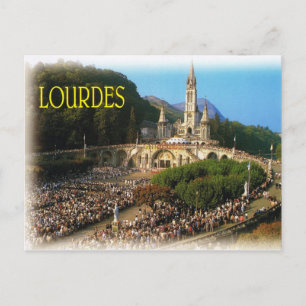 Lourdes, pelgrims op Rosary Square Briefkaart