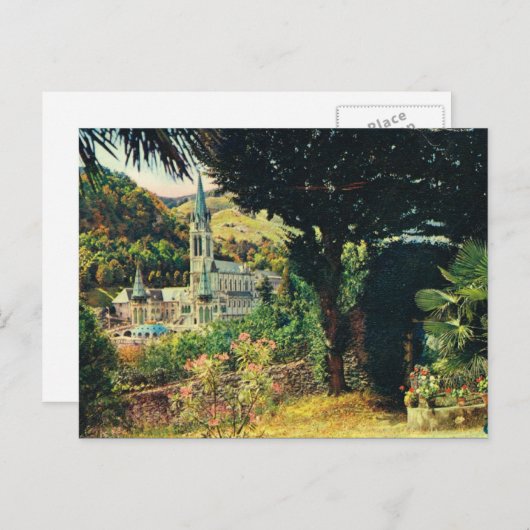 Lourdes, Rosary-kerk Briefkaart (Voorkant / Achterkant)