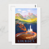 Lourdes, Town en Church. Pyreneeëngebergte Briefkaart (Voorkant / Achterkant)