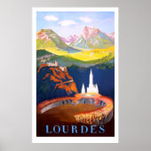 Lourdes, Town en Church. Pyreneeëngebergte Poster (Voorkant)