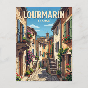 Lourmarin dorpssteeg Frankrijk Briefkaart