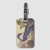 Lousiana Heron in grijs, groen en blauw door Audub Bagagelabel (Voorkant (verticaal))