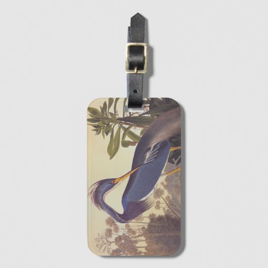 Lousiana Heron in grijs, groen en blauw door Audub Bagagelabel (Voorkant (verticaal))