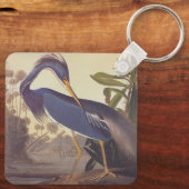Lousiana Heron in grijs, groen en blauw door Audub Sleutelhanger (Achterkant)