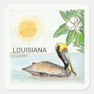 Lousiana staatslopper vierkante sticker