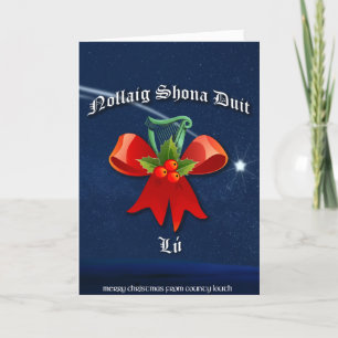 Louth Ierse kerstkaart - Nollaig Shona Duit Feestdagen Kaart