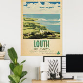 Louth Ireland, Retro Irish Travel Advert Poster (Thuiskantoor)