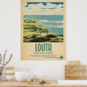 Louth Ireland, Retro Irish Travel Advert Poster (Keuken)
