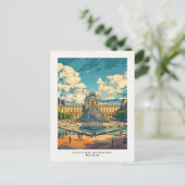 Louvre Briefkaart Paris France Reizen (Staand voorkant)