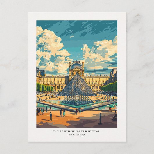 Louvre Briefkaart Paris France Reizen (Voorkant)