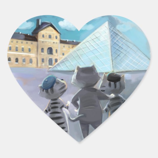 Louvre Classic Heart Stickers (Voorkant)