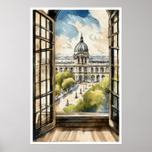 Louvre door een raam Poster (Voorkant)