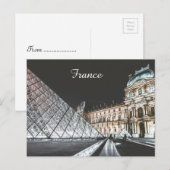 Louvre glazen piramide Parijs piramide Briefkaart (Voorkant / Achterkant)