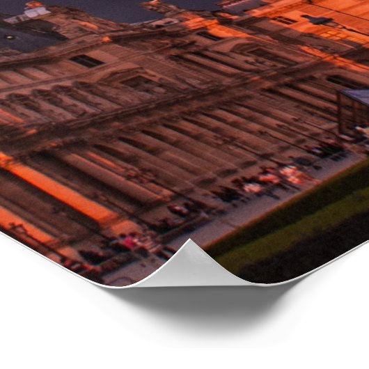 Louvre in zonsondergang poster (Hoek)