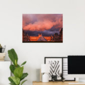 Louvre in zonsondergang poster (Thuiskantoor)
