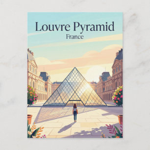 Louvre Museum Binnenplaats Frankrijk Briefkaart