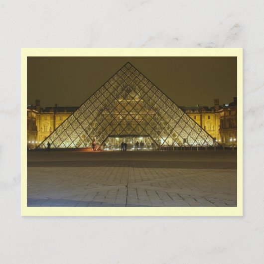 Louvre Museum in Night, Parijs, Frankrijk Briefkaart (Voorkant)