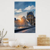 Louvre Museum Olieverfschilderij in daglicht Poster (Keuken)