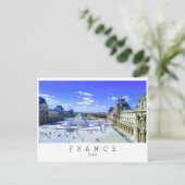 Louvre museum, Parijs, Franse Briefkaart (Staand voorkant)