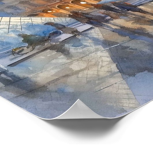 Louvre Museum Parijs Kunst Poster (Hoek)