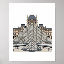 Louvre Museum Parijs Piramide Poster
