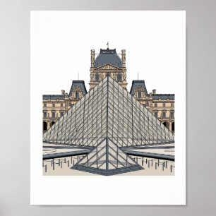 Louvre Museum Parijs Piramide Poster