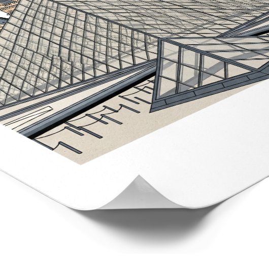 Louvre Museum Paris Pyramid Poster (Hoek)