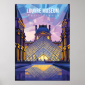 Louvre museum Reisposter Fotografie Print (Voorkant)