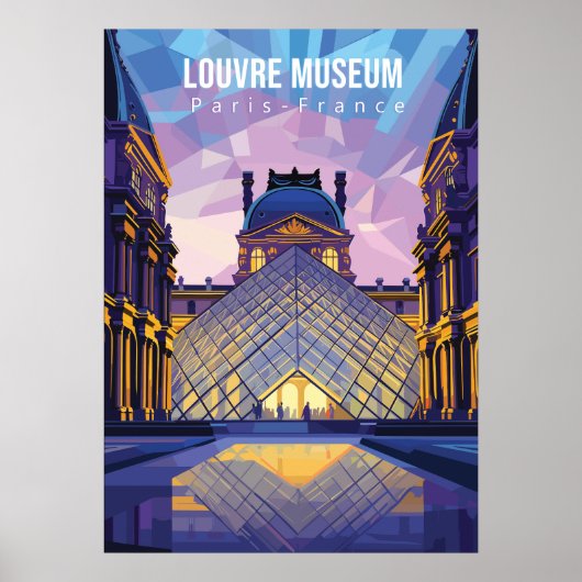 Louvre museum Reisposter Fotografie Print (Voorkant)