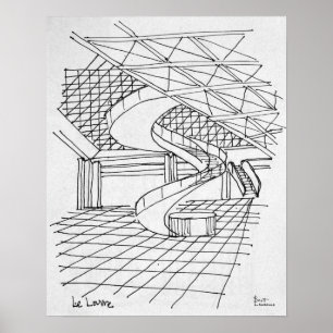 Louvre onder de piramide   Parijs, Frankrijk Poster