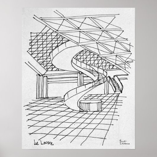 Louvre onder de Piramide | Parijs, Frankrijk Poster (Voorkant)