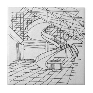 Louvre onder de piramide   Parijs, Frankrijk Tegeltje