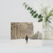 Louvre onder de sneeuw briefkaart (Staand voorkant)