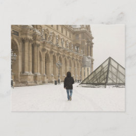 Louvre onder de sneeuw briefkaart