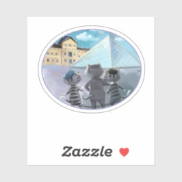Louvre Oval Vinyl Sticker - Geniet (verschillende 