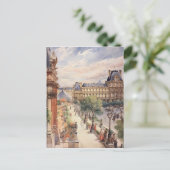 Louvre Parijs Street Scene Art Briefkaart (Staand voorkant)