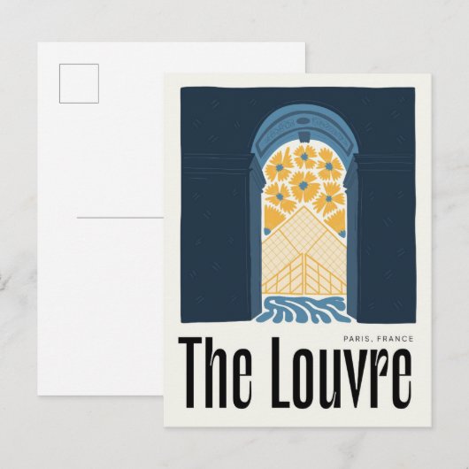 Louvre Paris France abstracte reizen bloemsierkuns Briefkaart (Voorkant / Achterkant)