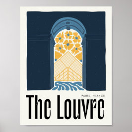 Louvre Paris France abstracte reizen bloemsierkuns Poster