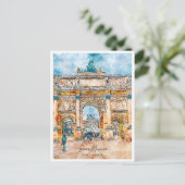 Louvre Paris France Travel Place Waterverf Briefkaart (Staand voorkant)