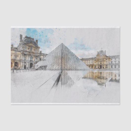 Louvre Paris, Frankrijk Tissuepapier (Voorkant)