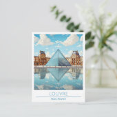 Louvre Paris Frankrijk Vintage Travel Briefkaart (Staand voorkant)