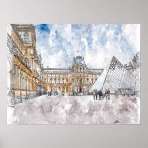 Louvre Paris Poster