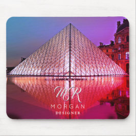 Louvre Piramide, DIY Naam & Monogram Extra Tekst V Muismat