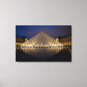 Louvre Piramide door architect I.M. Pei bij Canvas Afdruk