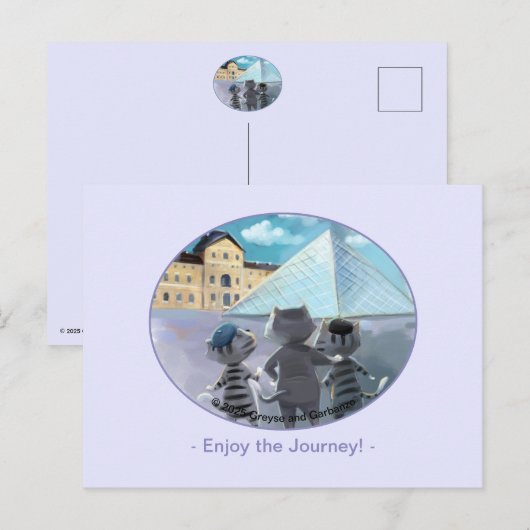 Louvre Post Kaart - Happy (optionele envelop) (Voorkant / Achterkant)