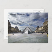 Louvre Pyramid en Museum in Parijs. Briefkaart (Voorkant / Achterkant)