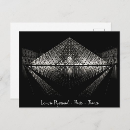 Louvre Pyramid, Parijs, Frankrijk Briefkaart (Voorkant / Achterkant)