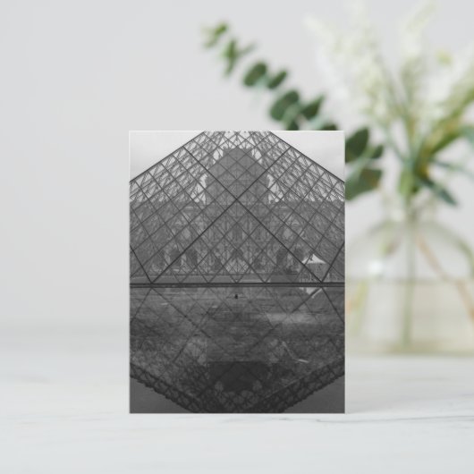 Louvre Pyramid Reflection, Parijs Briefkaart (Staand voorkant)