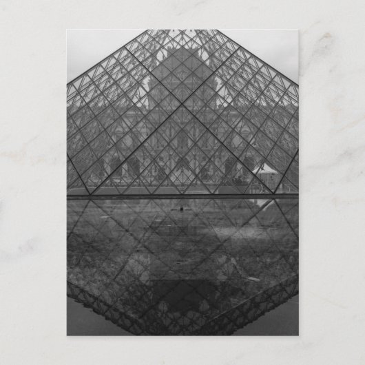 Louvre Pyramid Reflection, Parijs Briefkaart (Voorkant)