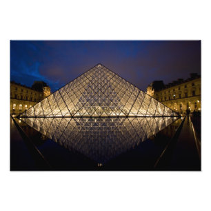 Louvre Pyramid van architect I.M. Pei bij Foto Afdruk